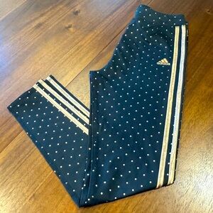 New Without Tag ADIDAS Girls Rose Gold Polka Dot Leggings Size XL